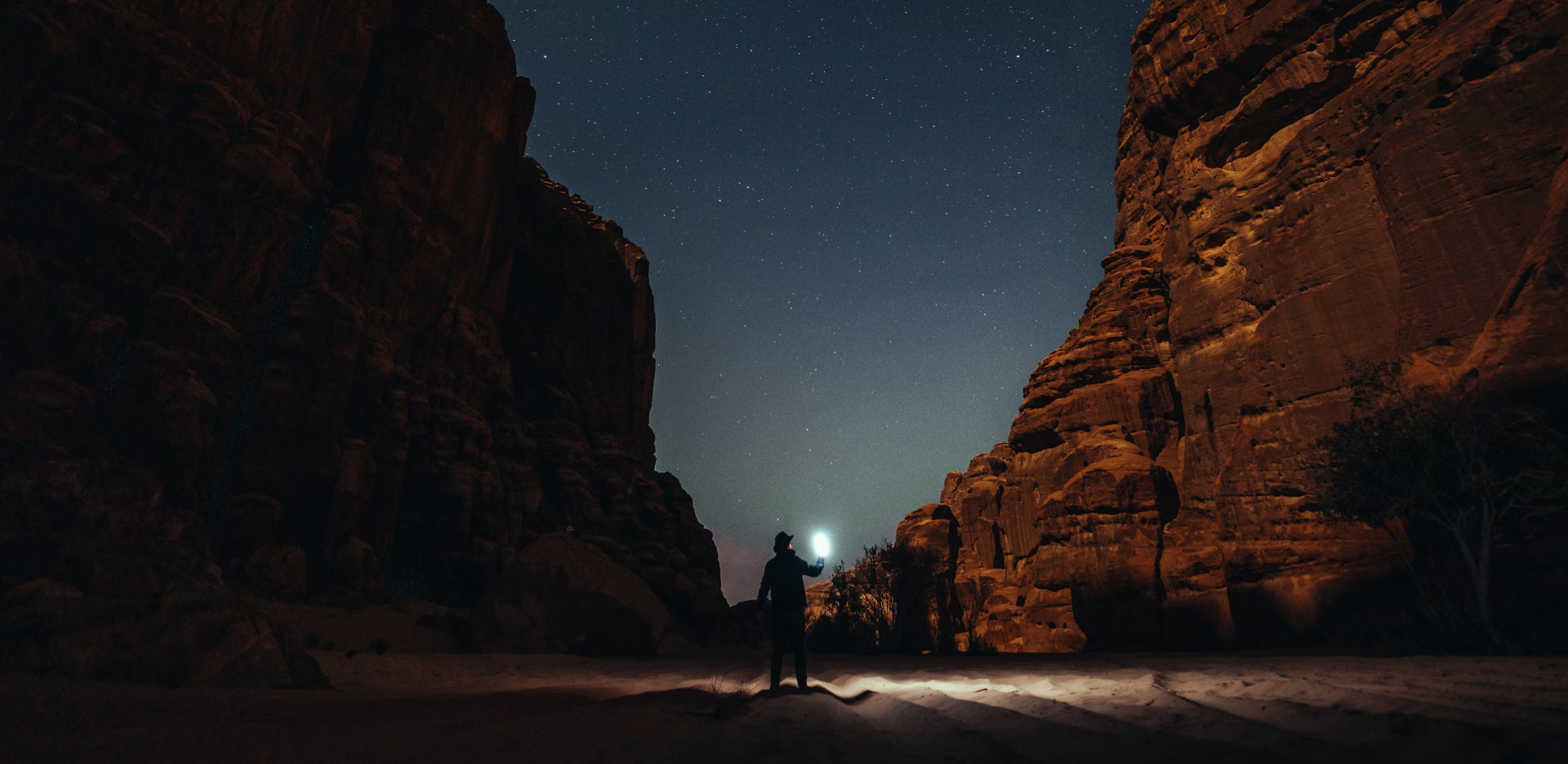 background man in a desert